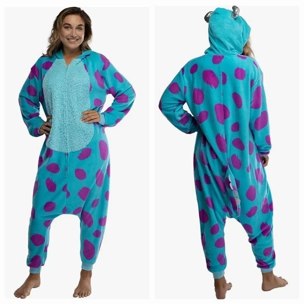 🩵NWOT Disney Pixar Monsters Inc Sully Union Suit/PJs/Costume/Onesie Large